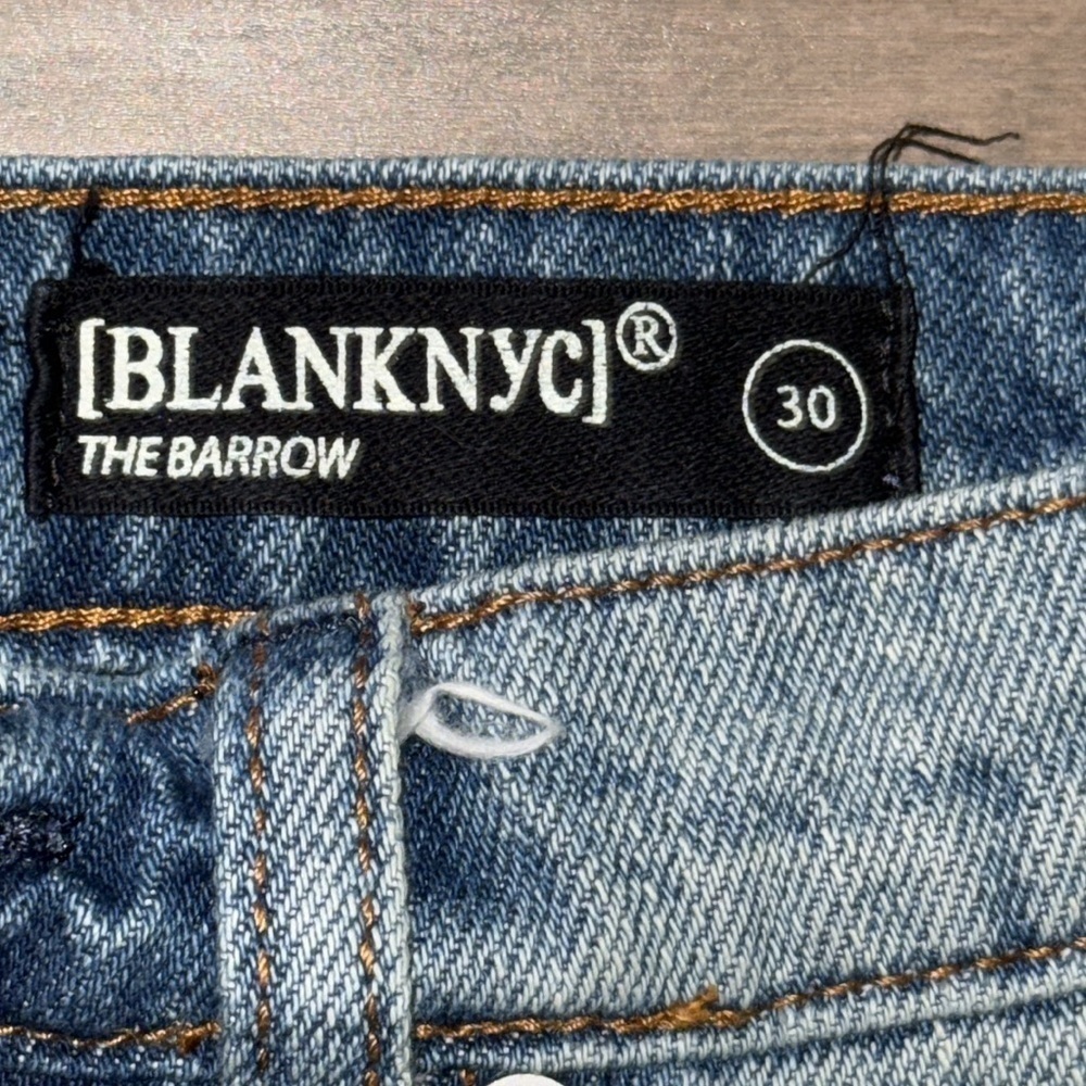 Blank NYC The Barrow Vintage High Rise Distressed Denim Shorts - Picture 2 of 5
